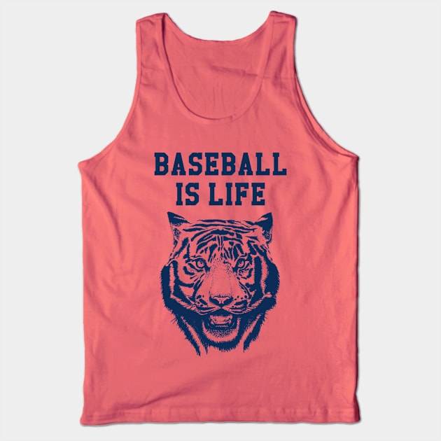 Baseball is Life Blue Tank Top by bens black line art